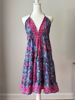 Zury Boho Halter Mini Dress One Size NWT